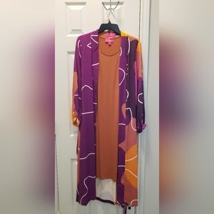 Sassy Jones Winona Luxe 2pc Dress Set Rust Small